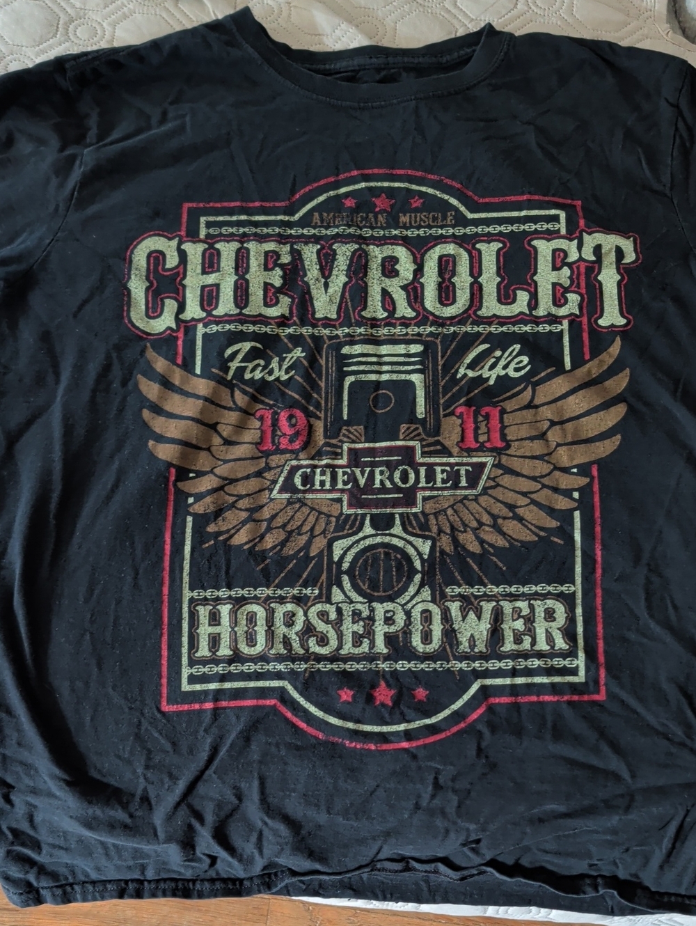 Men’s Black Graphic T-Shirt - Horsepower Design